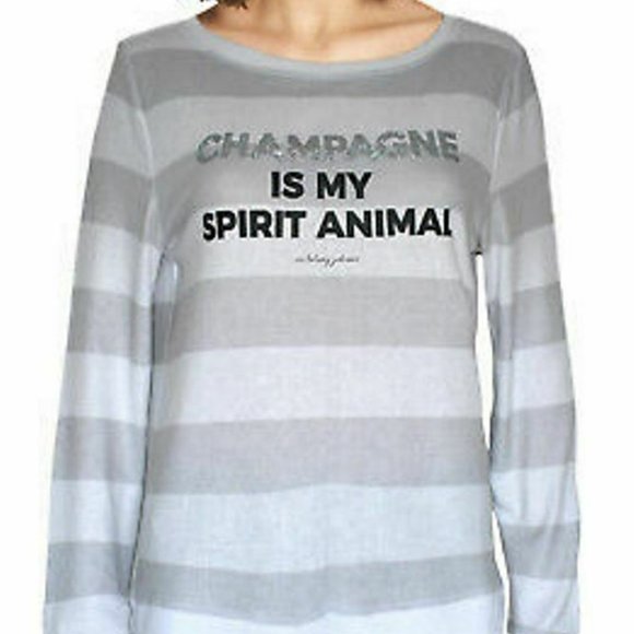 BETSEY JOHNSON Sweateshirt CHAMPAGNE IS MY SPIRIT - Picture 1 of 2